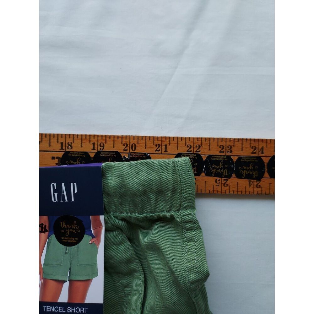 Gap‎ Women's XXL Lyocell Drawstring Pull-On Tencel Cuffed Hem Short Green NWT - Picture 3 of 6
